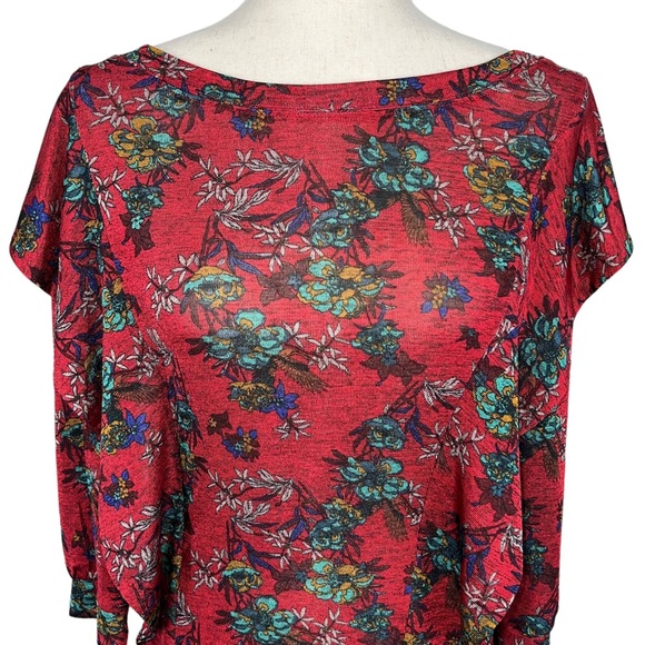Free People Dock Street Red Floral Top Size Extra Small - Picture 6 of 16